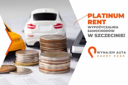Na obrazku widać zabawkowe samochody i monety, promujące wynajem długoterminowy auta.